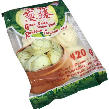 香葱花卷<br>Green Onion Steam Roll